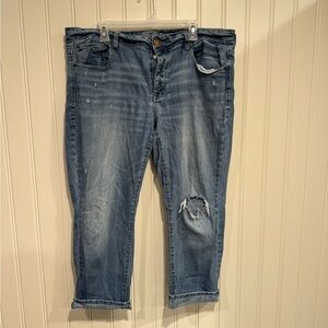 American Eagle Outfitters Blue Distressed Boyfriend Jeans